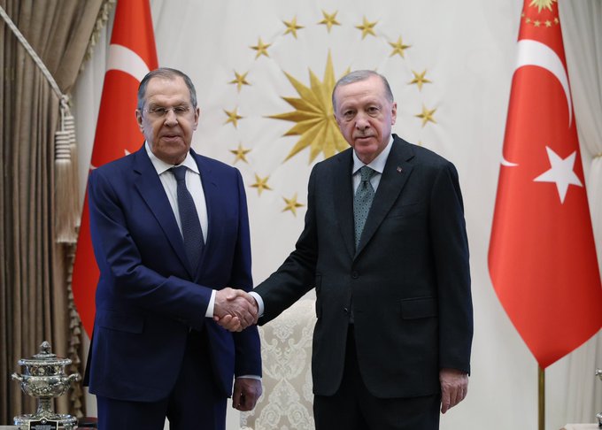 Cumhurbaşkanı Recep Tayyip Erdoğan, Rusya Dışişleri Bakanı Sergey Lavrov ile