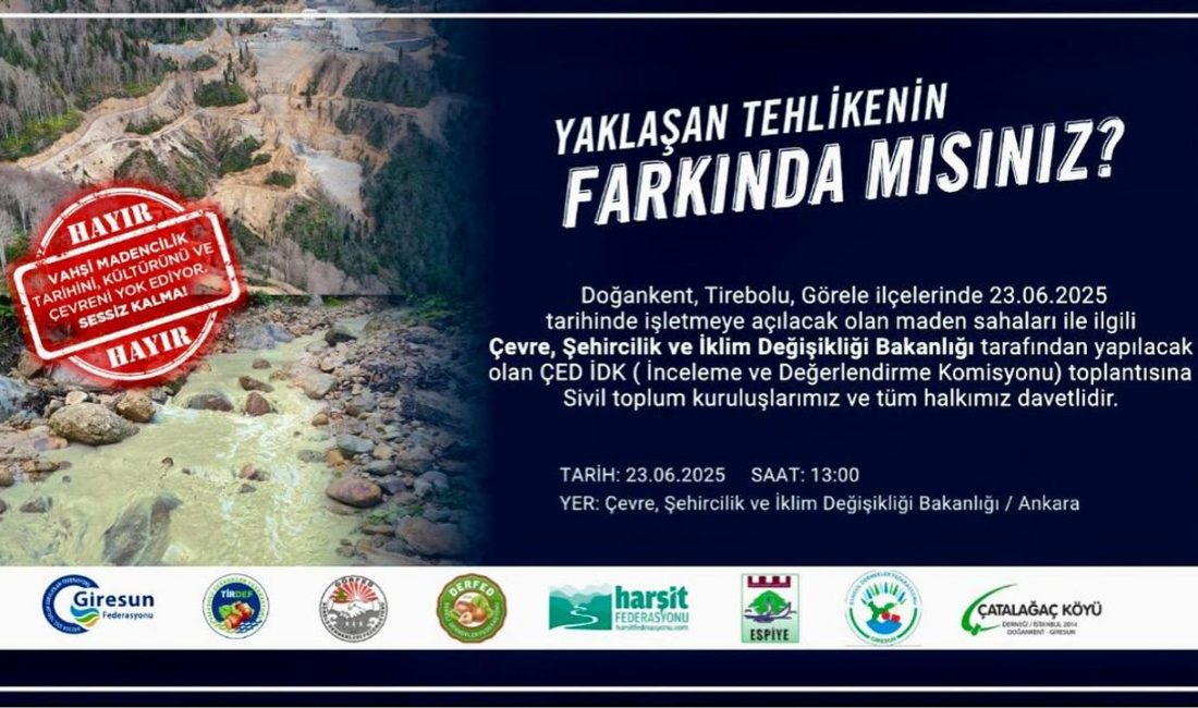 Giresun'un Doğankent (Harşit), Tirebolu ve Görele ilçeleri, devam eden madencilik