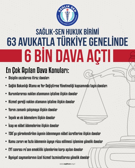 Sağlık-Sen Hukuk Birimi güçlü avukat kadrosu ile sağlık ve sosyal