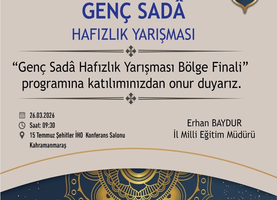 Kahramanmaraş İl Millî Eğitim Müdürlüğü koordinesinde düzenlenen “Genç Sadâ Hafızlık