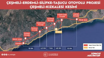 Ulaştırma ve Altyapı Bakanı Abdulkadir Uraloğlu Çeşmeli-Erdemli-Silifke-Taşucu Otoyolu’nun, Çeşmeli-Kızkalesi Kesimi’nde