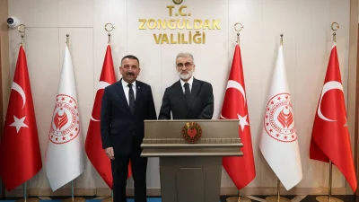 ZONGULDAK – BHA  Valilik binası önünde Vali Hacıbektaşoğlu tarafından karşılanan