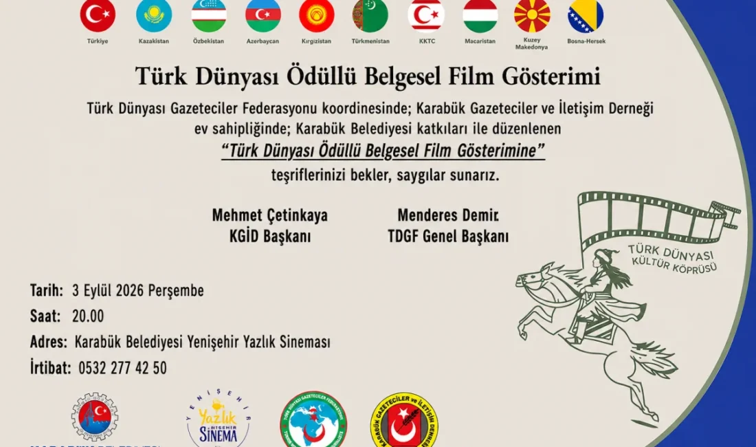 Türk Dünyası’nın Ödüllü Belgesel Filmleri Karabük’te seyirciyle buluşacak KARABÜK – BHA Türk Dünyası sinemasının seçkin belgesellerinin örneklerini izleyiciyle