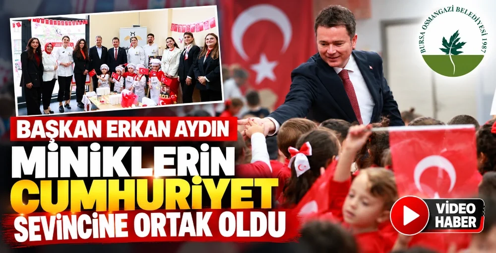 Başkan Erkan Aydın, miniklerin Cumhuriyet sevincine ortak oldu BURSA – BHA Osmangazi Belediye Başkanı Erkan Aydın, ziyaret programına
