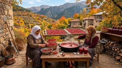 GÜMÜŞHANE – BHA Coğrafi işaretli ürünleriyle bilinen Gümüşhane’de sonbaharın gelmesiyle